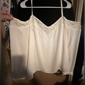 Elegant Lace Trim Cream (slightly off white) Top